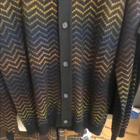 NNO7 Black Chevron Knit Cardigan Sweater - Picture 5 of 9